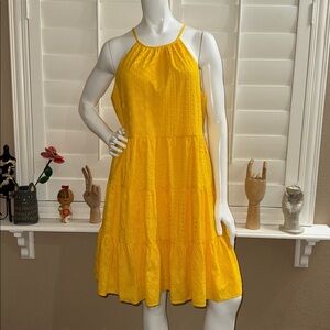 Eliza J Float Tiered Dress Yellow